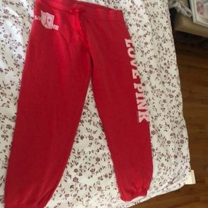 PINK sweatpants or capris depending on your height